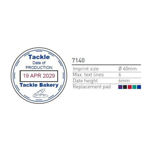 Picture of CUSTOMISED RUBBER STAMP 7140 - 40MM DIAMETER